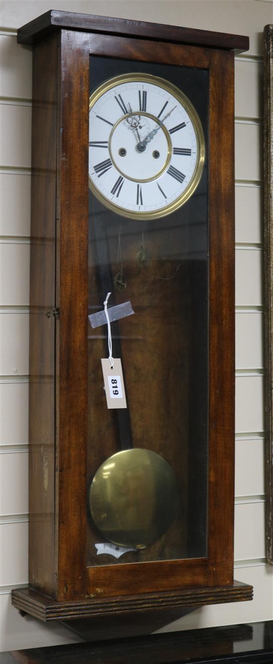 A late 19th century Vienna mahogany cased eight day regulator 89cm approx.